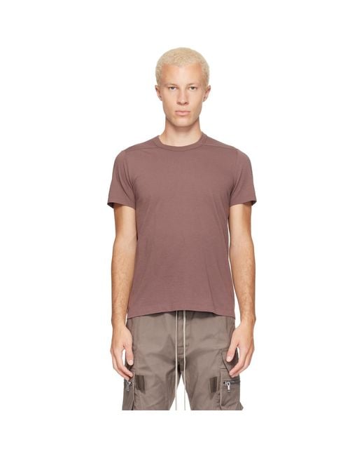 Rick Owens Purple Burgundy Tower Short Level T-Shirt for men