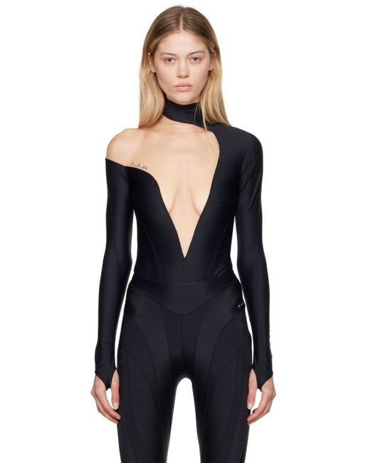 Mugler & Asymmetrical Illusion ボディスーツ Black