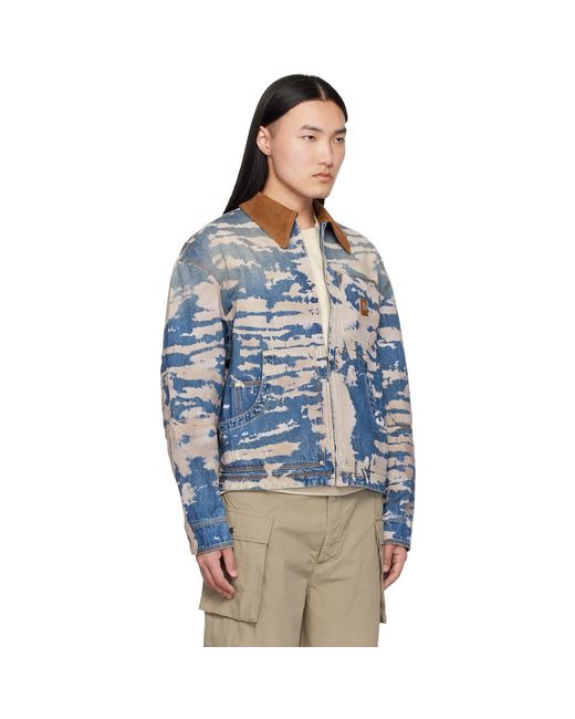 Amiri Blue Off- Bleached Work Denim Jacket for men