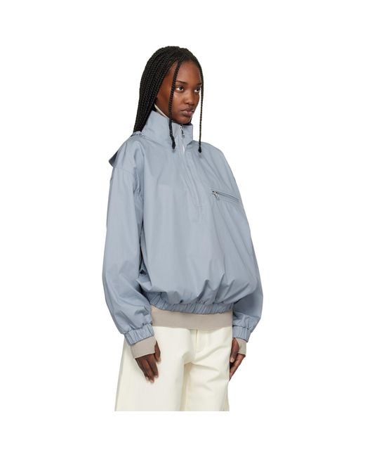 Rier Blue Cotton Suit Windbreaker