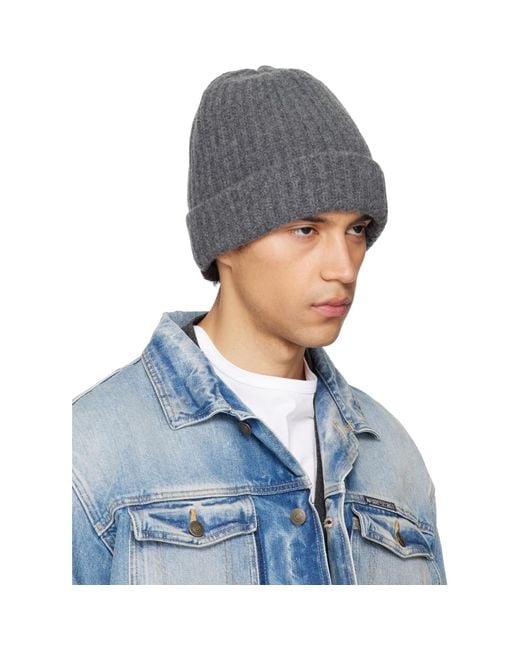 Maison Margiela Blue Ribbed Beanie for men