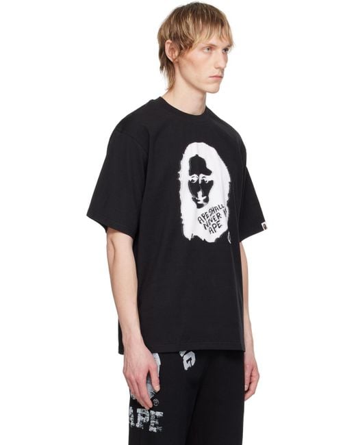 A Bathing Ape Black Art Print T-shirt for men