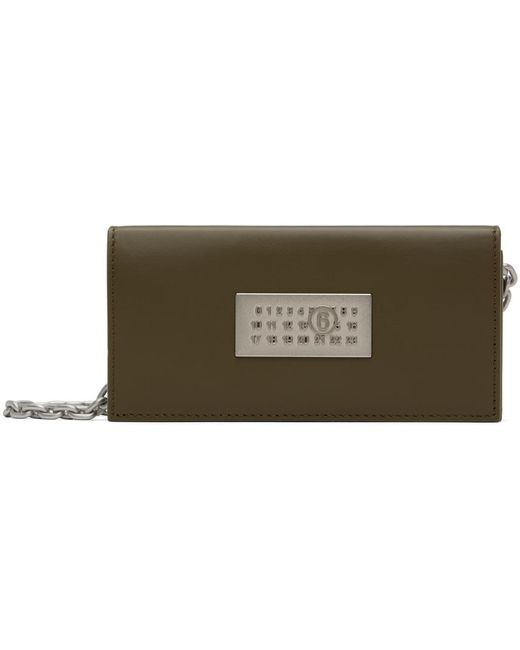 MM6 by Maison Martin Margiela Black Khaki Numeric Chain Wallet Bag