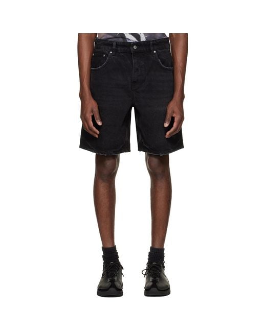Represent Black R10T Tailored Denim Shorts for men