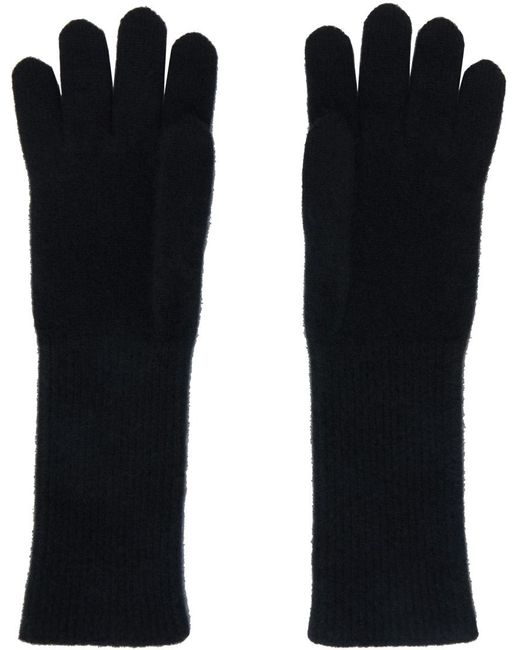 Auralee Black Baby Cashmere Knit Long Gloves for men
