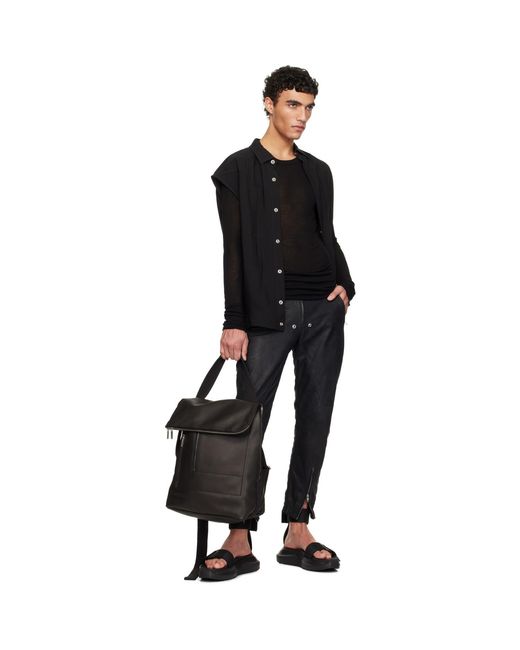 Rick Owens Black Hollywood Cargo Backpack for men