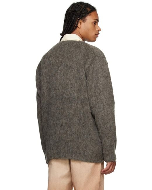 Our Legacy Black Gray Button Cardigan for men