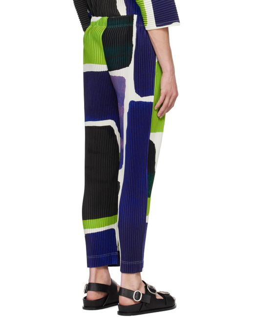 Homme Plissé Issey Miyake Green Landscape Trousers for men