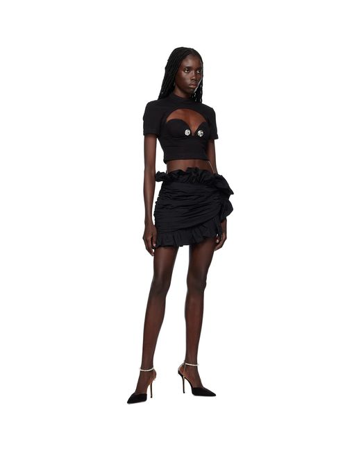 Area Black Ruffle Miniskirt