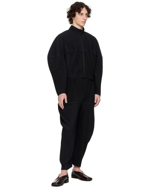 Homme Plissé Issey Miyake Kinetic Sculpture Trousers in Black for