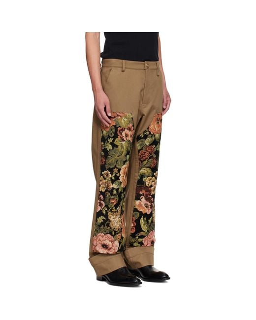 Simone Rocha Brown Khaki Patchwork Workwear Trousers for men