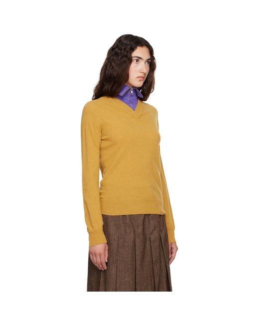 MM6 by Maison Margiela Orange Layered Neckline Sweater