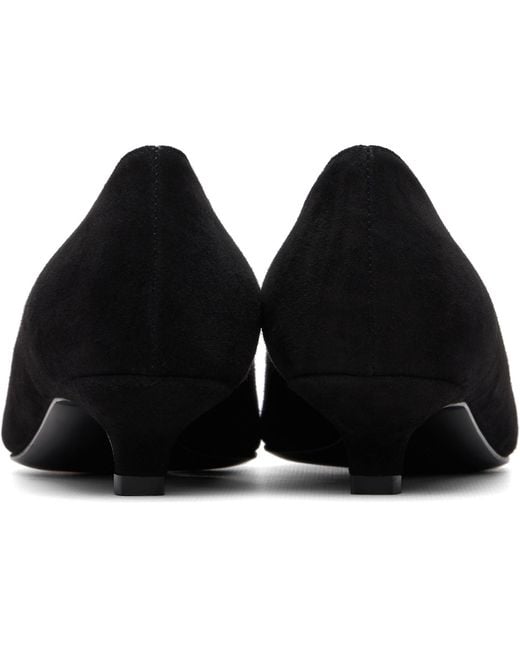 Totême  Black Sharp Suede Kitten Heels