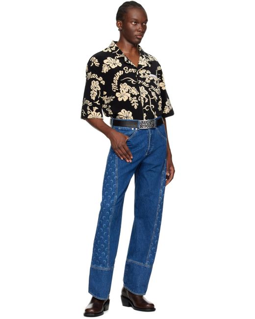 MARINE SERRE Black Jacquard Shirt for men