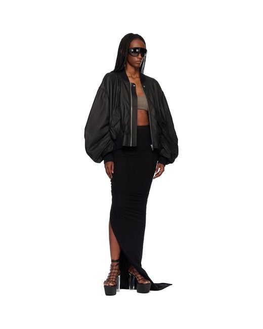 Rick Owens Black Temple Edfu Maxi Skirt