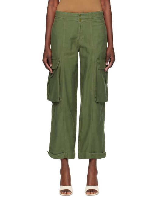 FRAME Green Wide Leg Cargo Pants