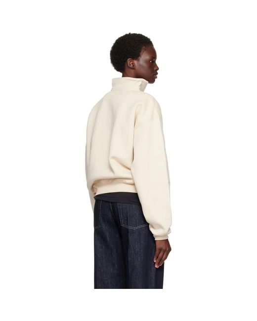 Jacquemus Natural 'The Gros Grain' Zipped-Rollneck Sweatshirt
