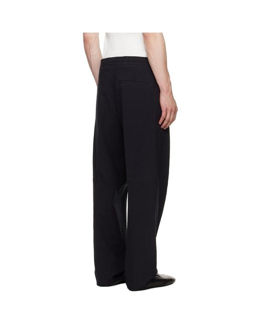 HUGO Black Modern-Fit Seersucker Trousers for men