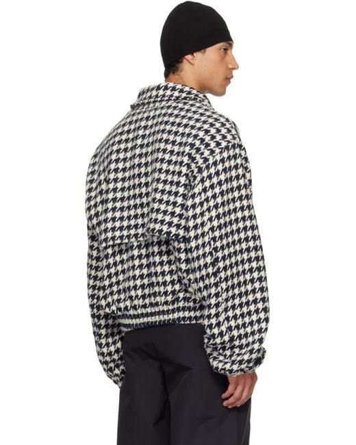 Reese Cooper Black Houndstooth Storm Flap Jacket for men