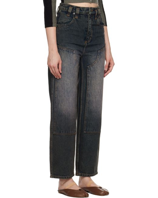 Eckhaus Latta Black Double Knee Baggy Jeans