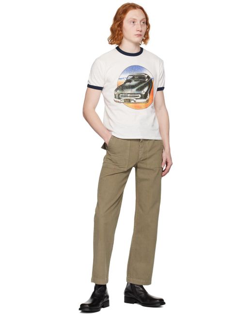 Re/done Natural Straight-Leg Herringbone Trousers for men