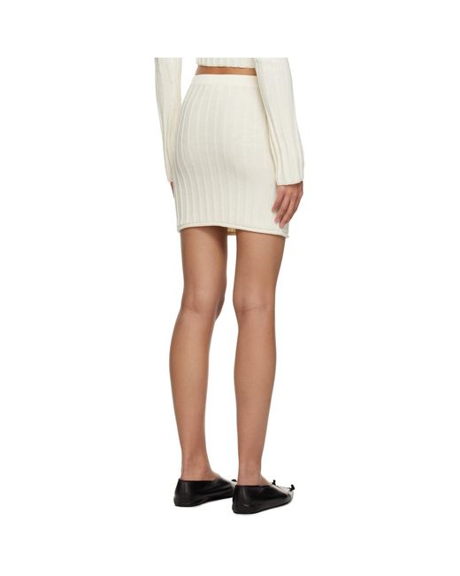Filippa K Off-white Rib Miniskirt