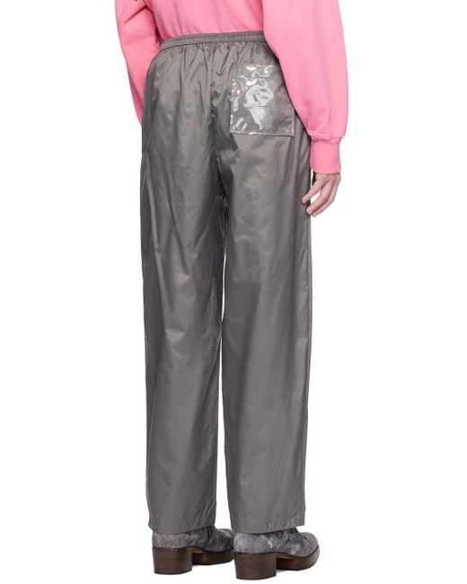 Acne Red Gray Coated Trousers for men