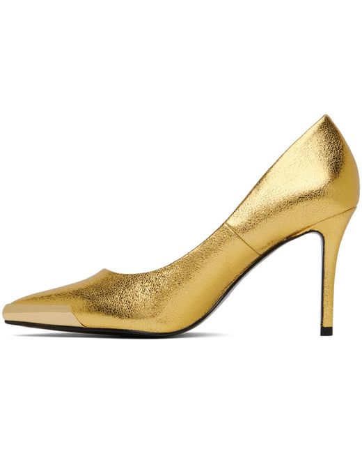 Versace Metallic Gold Crackle Heels