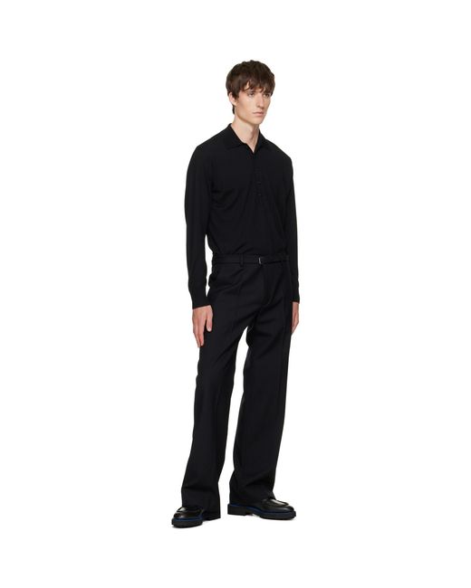 Lanvin Black Soft Leather Derbys for men