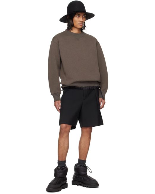 Sacai Black Taupe Sponge Sweatshirt for men