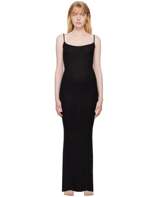Skims Black Soft Lounge Long Slip Maxi Dress