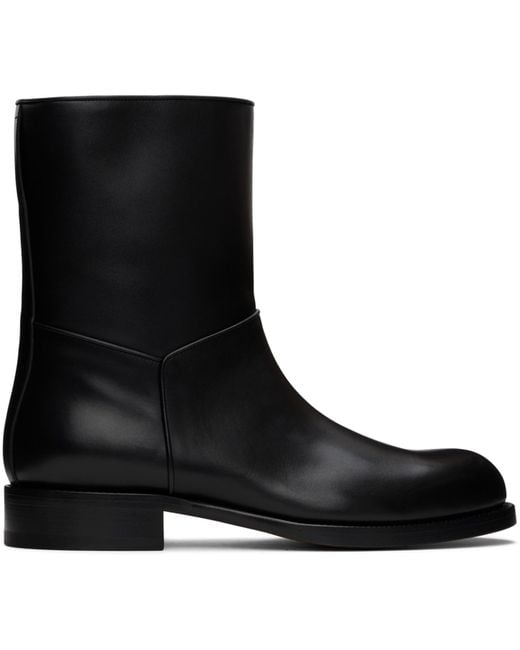 The Row Black Buffed Calfskin Ankle Boots for men