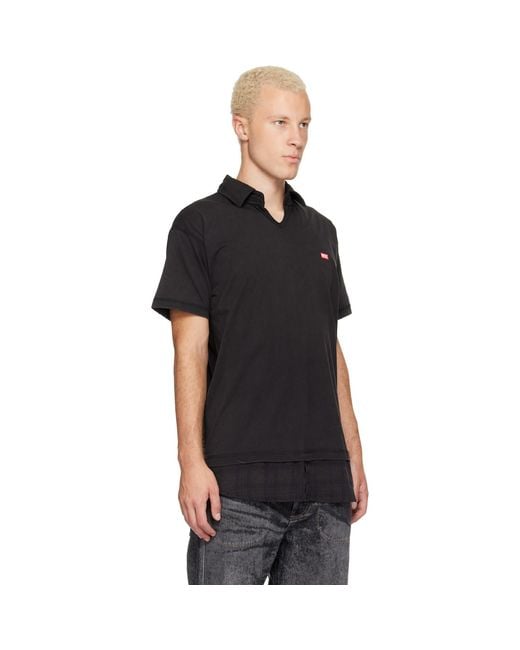 DIESEL Black T-Ansel Polo for men