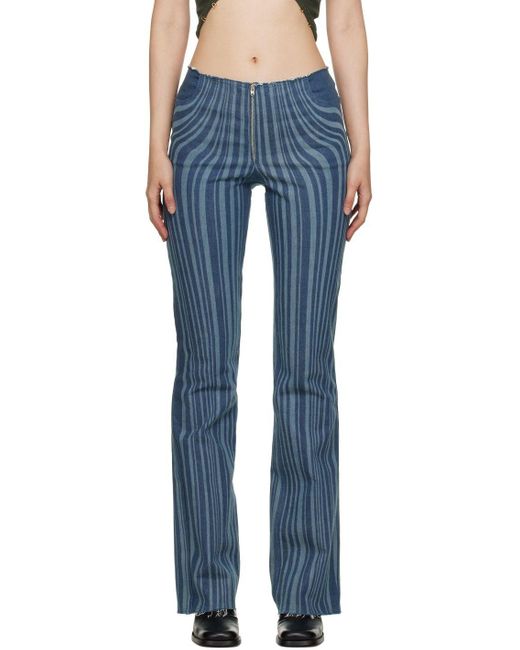 Anne Isabella Blue Striped Jeans | Lyst