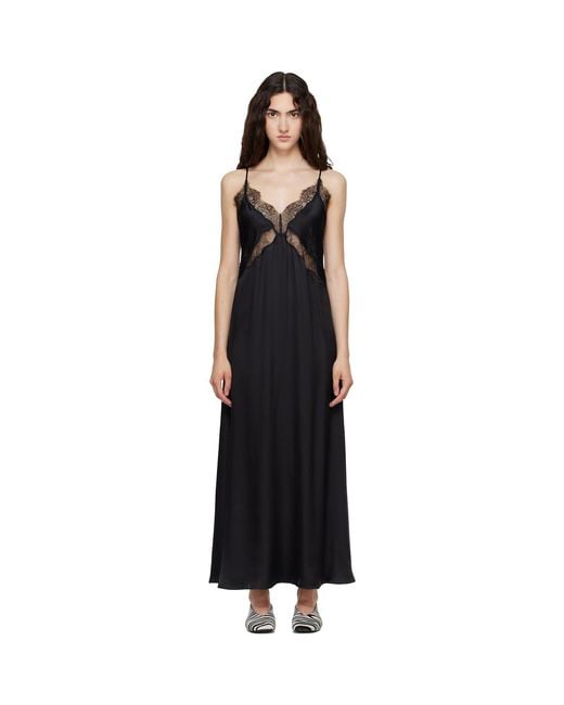 Anine Bing Black Magnolia Midi Dress