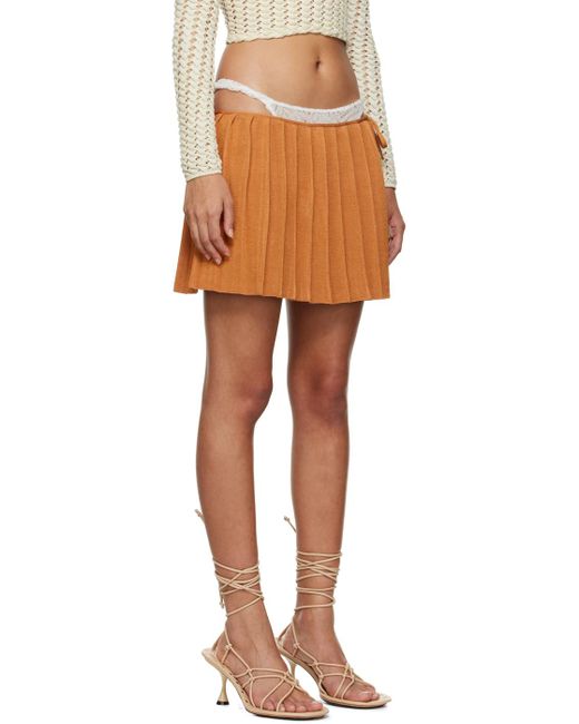 Isa Boulder Orange Ssense Exclusive Reversible Miniskirt