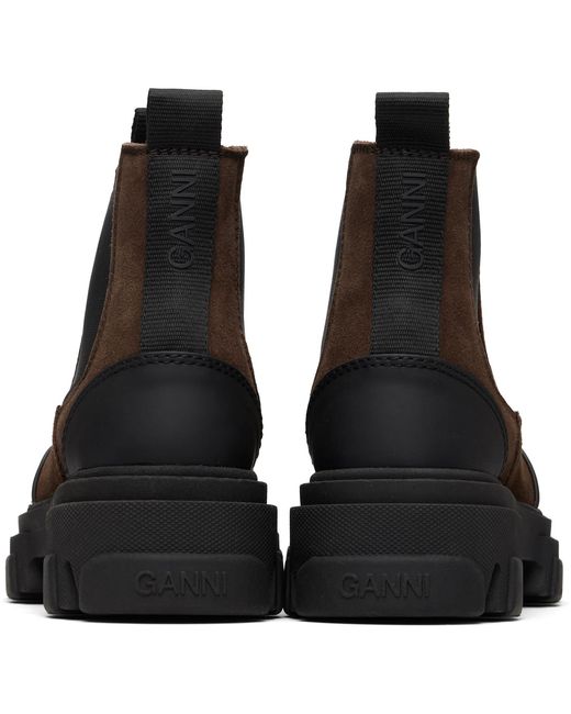 Ganni Black Cleated Low Chelsea Boots