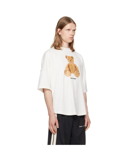Palm Angels White Off- Bear Over T-Shirt for men