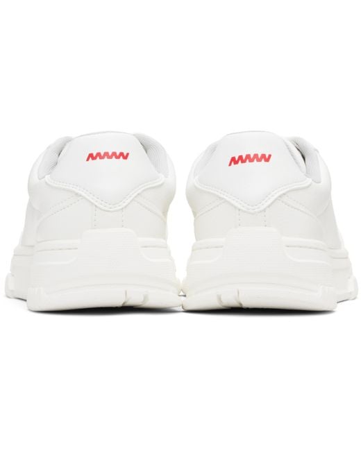 HUGO Black Faux-Leather Zigzag Detailing Sneakers for men