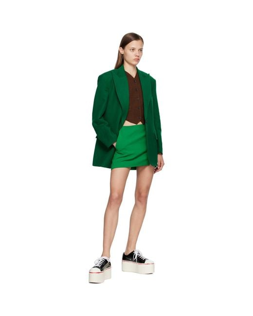 Pushbutton Green Ssene Exclusive Slit-Cut Miniskirt