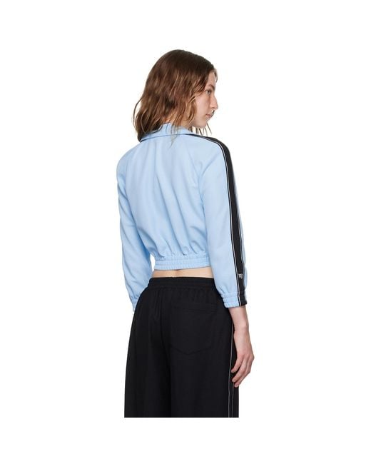 T By Alexander Wang Blue Logo Tape Track Jacket