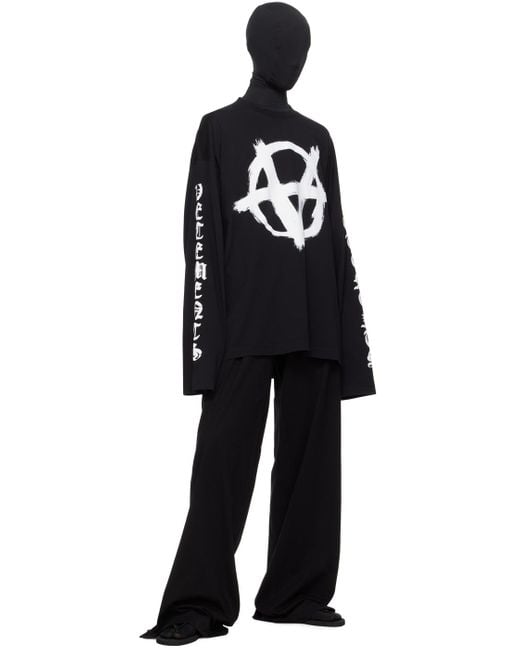 Vetements Black Double Anarchy Long Sleeve T-shirt for men