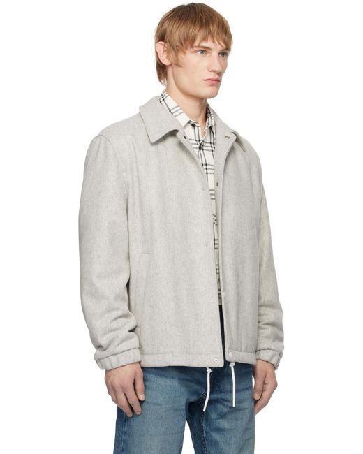 HUGO Gray Regular-Fit Padded Coach Jacket for men