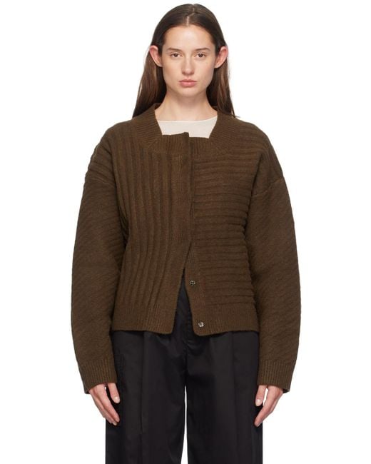Deiji Studios Brown Os Square Cardigan