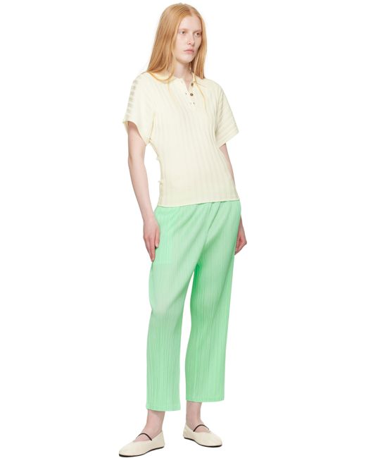Pleats Please Issey Miyake Green Monthly Colors May Trousers