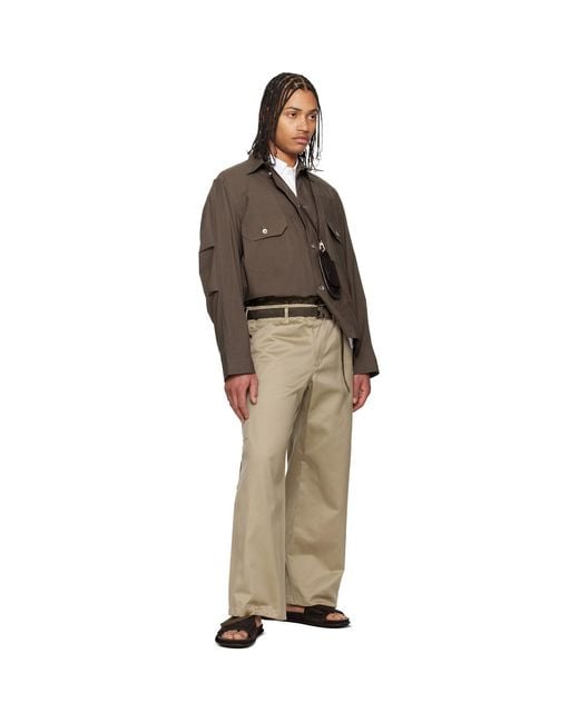 Sacai Tan Cotton Chino X Nylon Twill Cargo Pants in Natural for