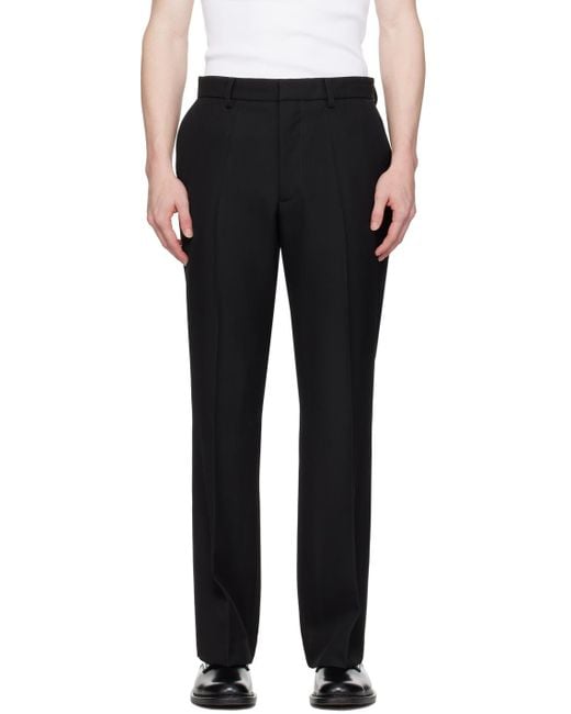 Second/Layer Black Passo Trousers for men