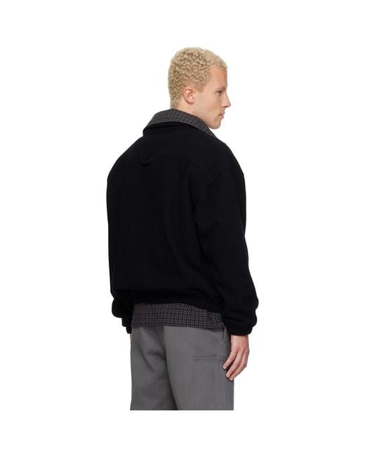 Rier Black Polar Fleece Sweater for men