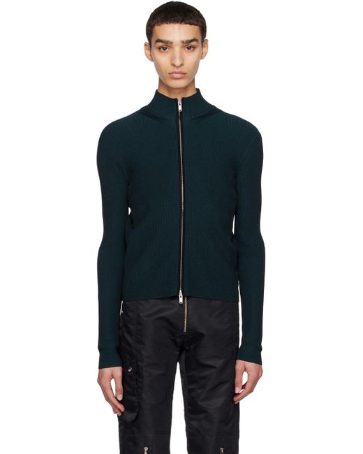 Dion Lee Black Blue Angled Rib Sweater for men