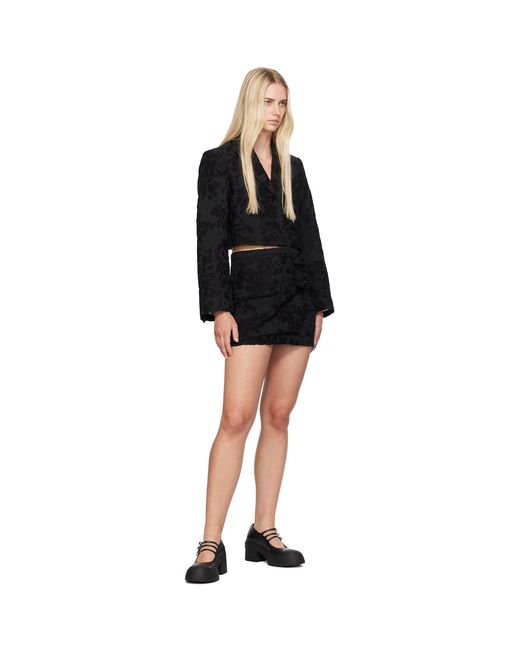 Ganni Black Layered Miniskirt